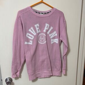 PINK Victoria's Secret Love Pink Crewneck Sweater - Light Pink